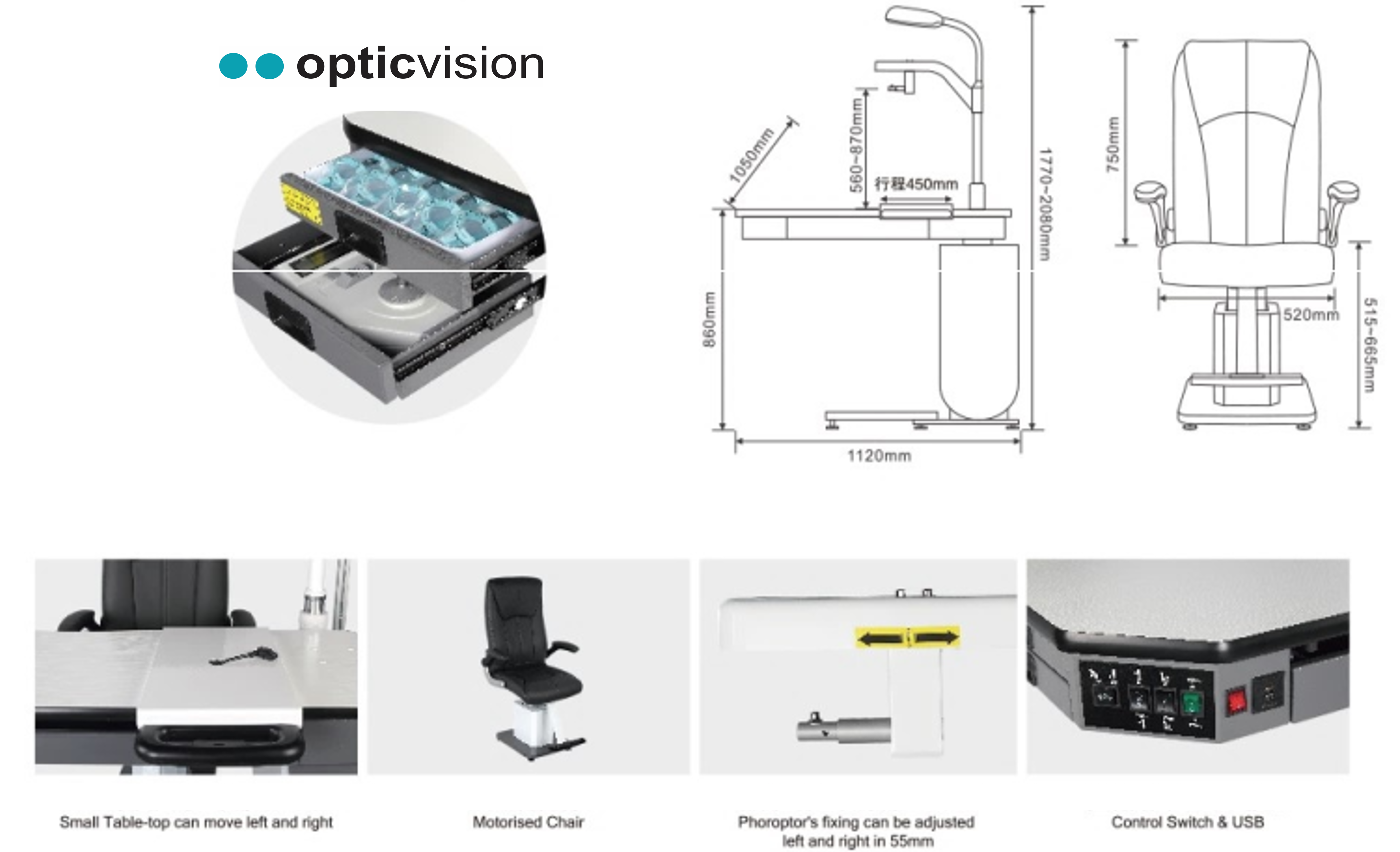 Optometry Workstation Ophthalmic Workstation OV-700-2 – Opticvision